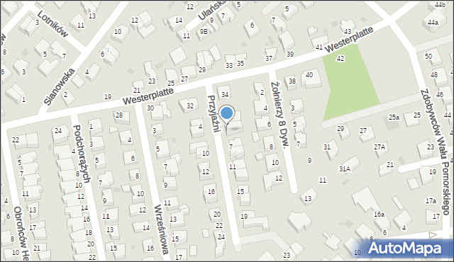 Koszalin, Przyjaźni, 5, mapa Koszalina