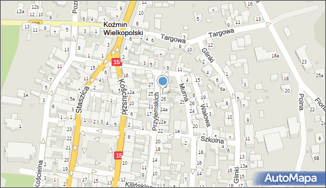 Koźmin Wielkopolski, Przyjemskich, 28, mapa Koźmin Wielkopolski