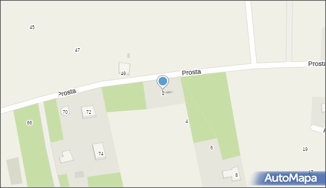 Krągola, Prosta, 2, mapa Krągola