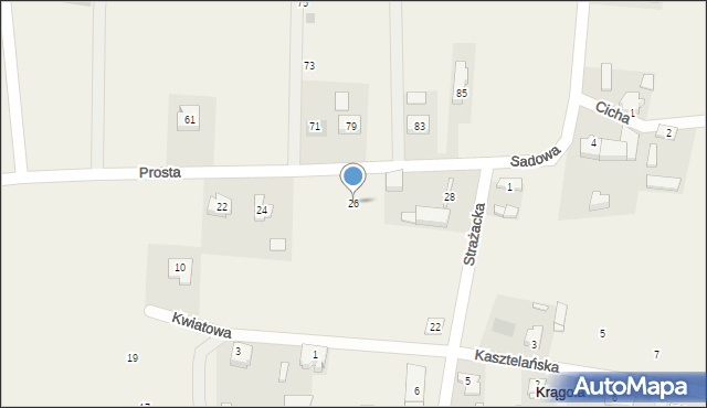 Krągola, Prosta, 26, mapa Krągola