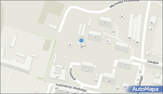 Kraków, Przeskok, 16, mapa Krakowa
