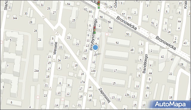 Kraków, Przybyszewskiego Stanisława, 10, mapa Krakowa