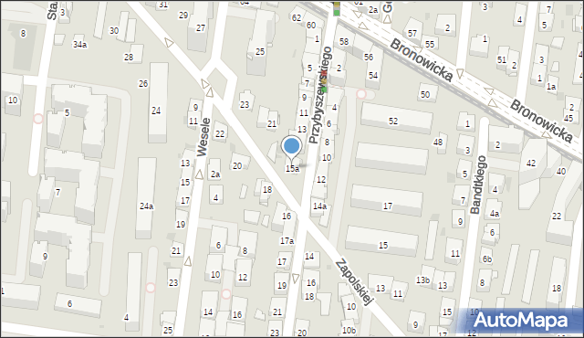 Kraków, Przybyszewskiego Stanisława, 15a, mapa Krakowa