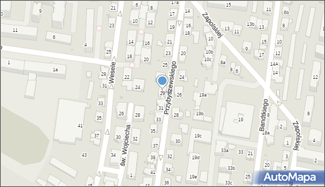 Kraków, Przybyszewskiego Stanisława, 29, mapa Krakowa