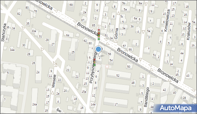 Kraków, Przybyszewskiego Stanisława, 2a, mapa Krakowa
