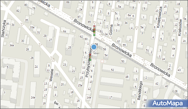 Kraków, Przybyszewskiego Stanisława, 2b, mapa Krakowa