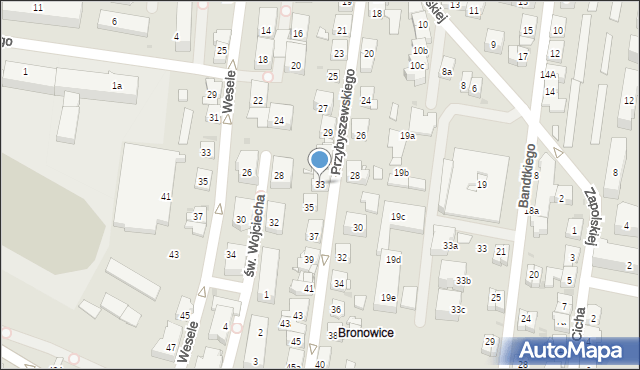 Kraków, Przybyszewskiego Stanisława, 33, mapa Krakowa