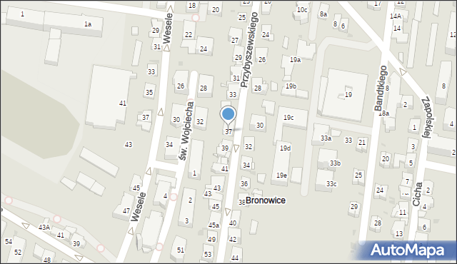 Kraków, Przybyszewskiego Stanisława, 37, mapa Krakowa