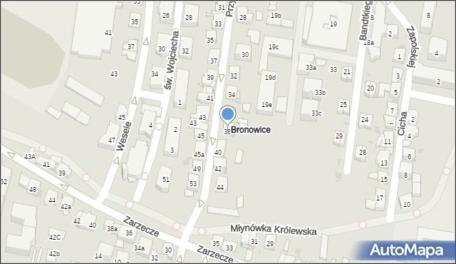 Kraków, Przybyszewskiego Stanisława, 38, mapa Krakowa