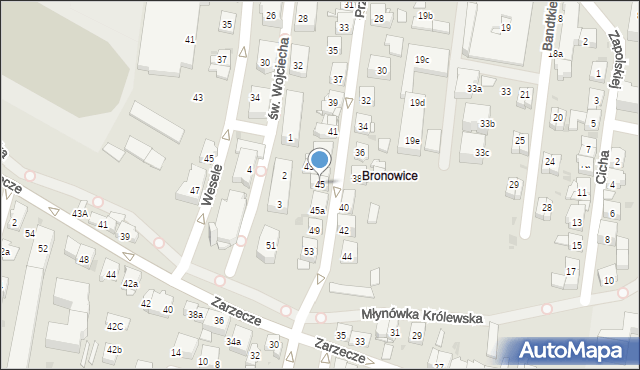 Kraków, Przybyszewskiego Stanisława, 45, mapa Krakowa