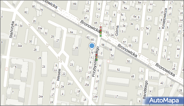 Kraków, Przybyszewskiego Stanisława, 5, mapa Krakowa