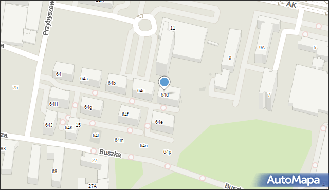 Kraków, Przybyszewskiego Stanisława, 64d, mapa Krakowa