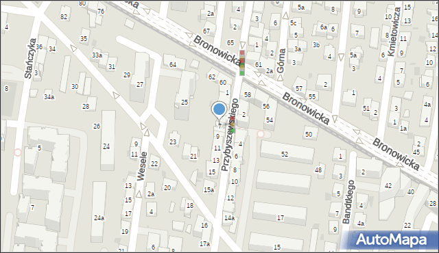 Kraków, Przybyszewskiego Stanisława, 7, mapa Krakowa