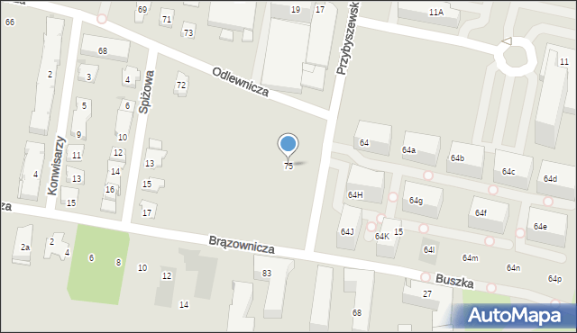 Kraków, Przybyszewskiego Stanisława, 75, mapa Krakowa