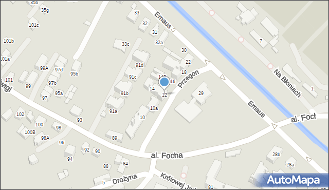 Kraków, Przegon, 12, mapa Krakowa