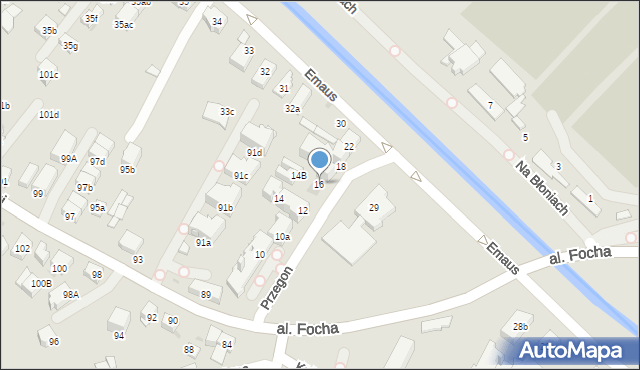 Kraków, Przegon, 16, mapa Krakowa