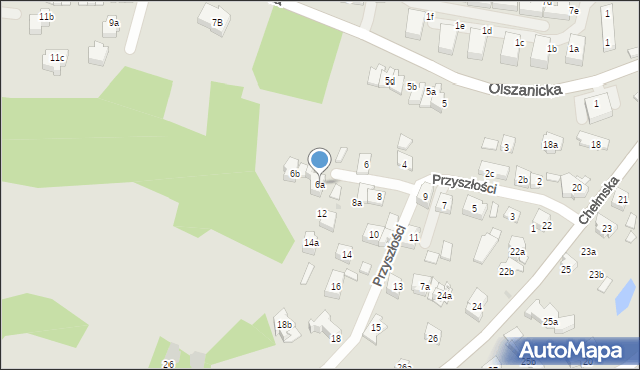 Kraków, Przyszłości, 6a, mapa Krakowa