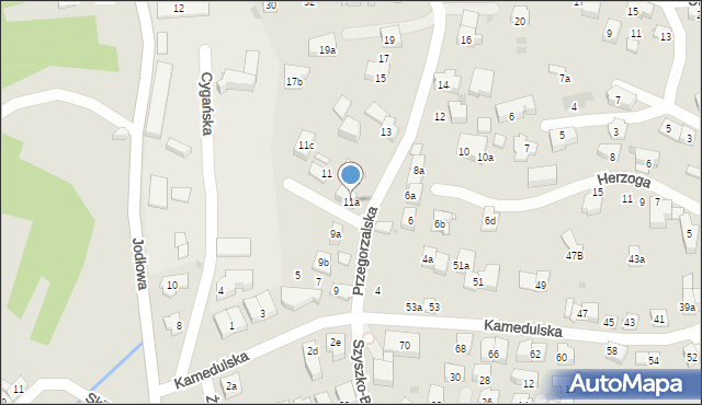 Kraków, Przegorzalska, 11a, mapa Krakowa