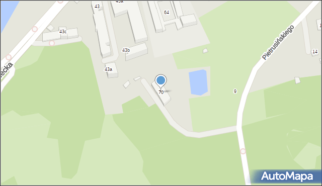 Kraków, Praska, 70, mapa Krakowa