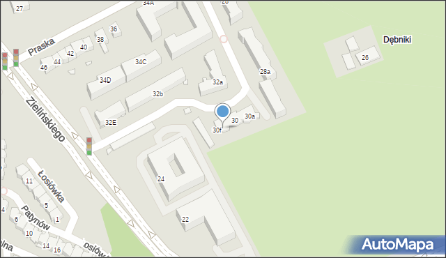 Kraków, Praska, 30d, mapa Krakowa