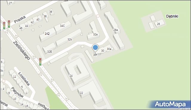 Kraków, Praska, 30f, mapa Krakowa