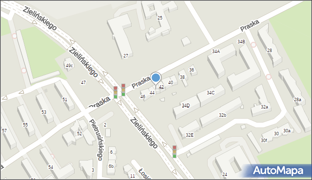 Kraków, Praska, 44a, mapa Krakowa