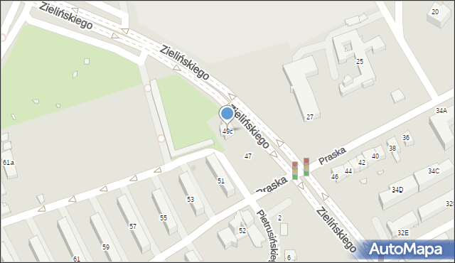 Kraków, Praska, 49c, mapa Krakowa