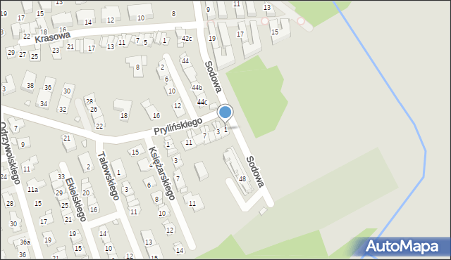 Kraków, Prylińskiego Tomasza, 1, mapa Krakowa