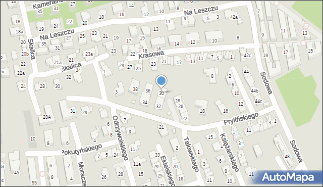 Kraków, Prylińskiego Tomasza, 30, mapa Krakowa