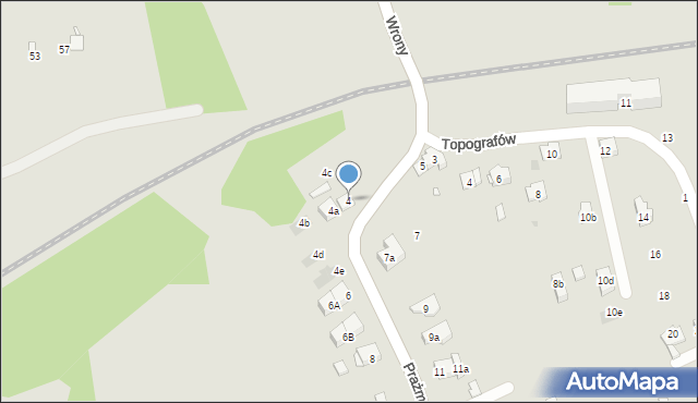 Kraków, Prażmowskiego Adama, 4, mapa Krakowa