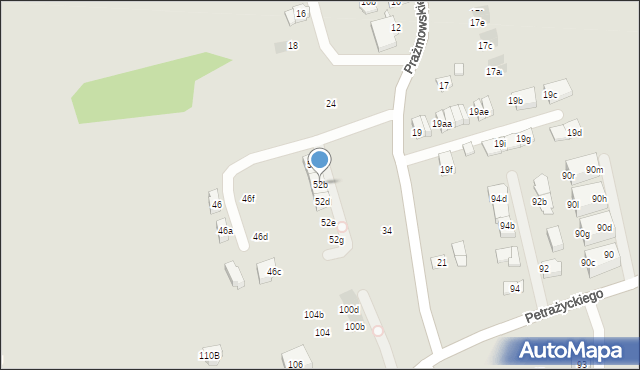 Kraków, Prażmowskiego Adama, 52b, mapa Krakowa