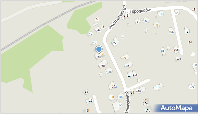 Kraków, Prażmowskiego Adama, 6A, mapa Krakowa