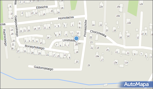 Kraków, Pronaszków Andrzeja i Zbigniewa, 14, mapa Krakowa