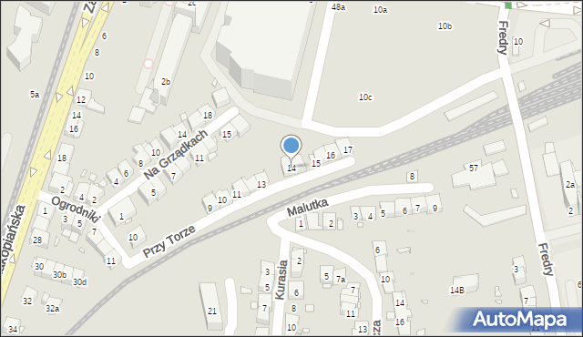 Kraków, Przy Torze, 14, mapa Krakowa