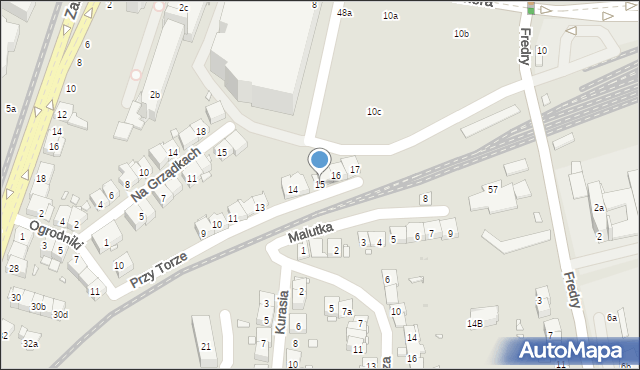 Kraków, Przy Torze, 15, mapa Krakowa