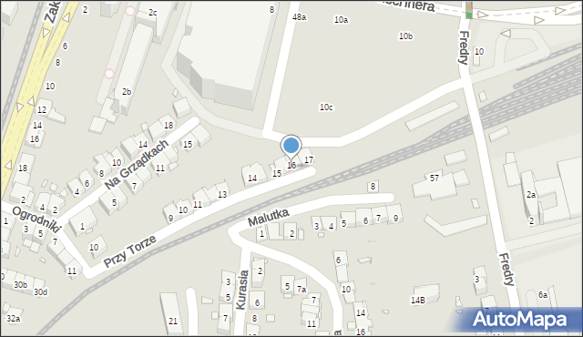 Kraków, Przy Torze, 16, mapa Krakowa