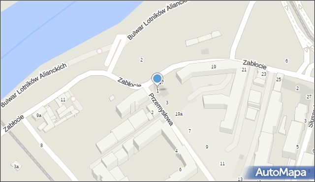 Kraków, Przemysłowa, 1, mapa Krakowa