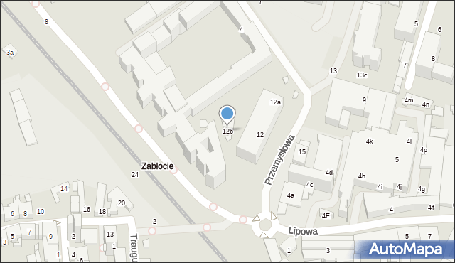 Kraków, Przemysłowa, 12b, mapa Krakowa