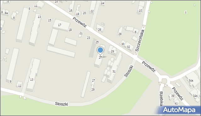 Kraków, Przewóz, 27, mapa Krakowa