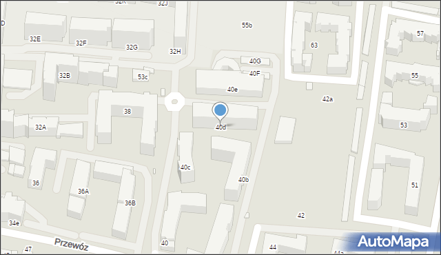 Kraków, Przewóz, 40d, mapa Krakowa