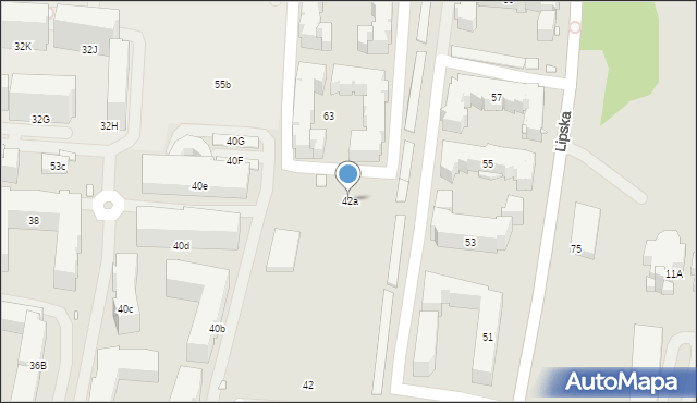 Kraków, Przewóz, 42a, mapa Krakowa