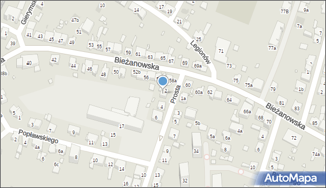 Kraków, Prosta, 2b, mapa Krakowa