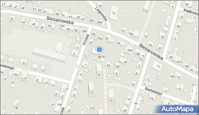 Kraków, Prosta, 5b, mapa Krakowa