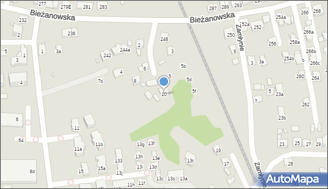 Kraków, Przecinek, 10, mapa Krakowa