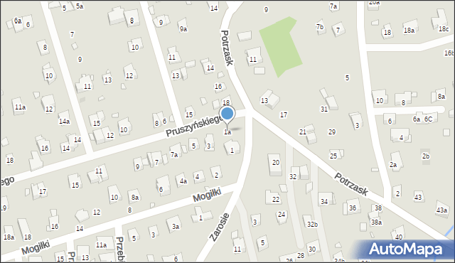 Kraków, Pruszyńskiego Ksawerego, 1a, mapa Krakowa