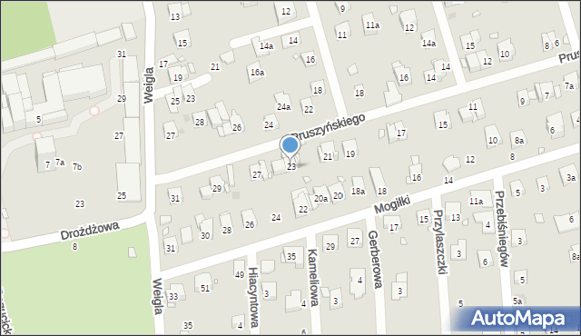 Kraków, Pruszyńskiego Ksawerego, 23, mapa Krakowa