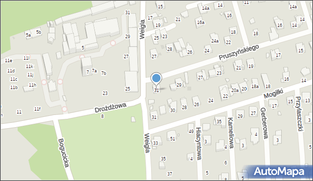 Kraków, Pruszyńskiego Ksawerego, 31, mapa Krakowa