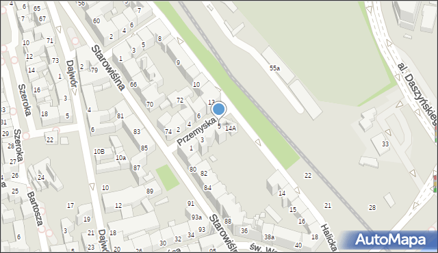 Kraków, Przemyska, 5, mapa Krakowa