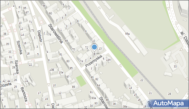 Kraków, Przemyska, 6, mapa Krakowa