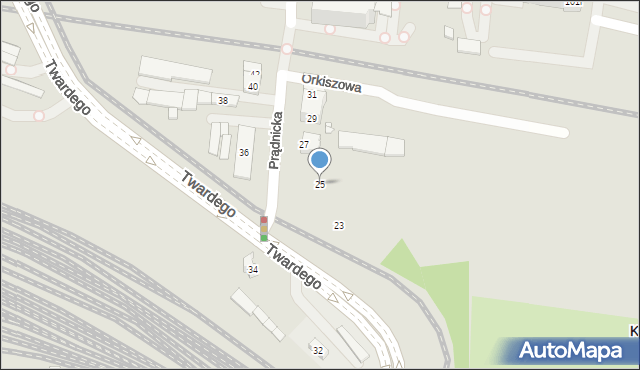 Kraków, Prądnicka, 25, mapa Krakowa